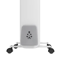 HOMCOM Radiador de Aceite Silencioso 2000W con Ruedas Temperatura Ajustable Protección contra Sobrecalentamiento Blanco(m-9)