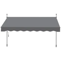 Outsunny Store banne manuel rétractable inclinaison réglable installation rapide  sans trous à percer 3 x 1,5 x 3,1 m(m-9)