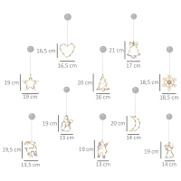 HOMCOM 18 pièces décorations de fenêtre de Noël LED guirlande lumineuse de fenêtre avec ventouses flocons de neige blanc chaud(m-3)