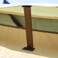 Outsunny Tienda de Campaña Familiar tipo Túnel 6 Personas Tienda Camping Impermeable PU3000 mm Resistente al Viento Solar Bolsa de Transporte Asa para Trekking Camping Playa 455x320x215 cm Verde(m-9)