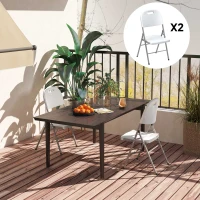 Outsunny Set of Two Foldable Outdoor Chairs - White(m-9)