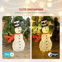 Outsunny 3ft 78 LED Light Outdoor Snowman Decoration, with Accessories(m-4)