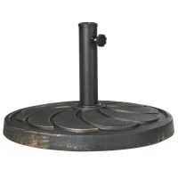 Outsunny 18kg Resin Garden Parasol Base, Round Outdoor Market Umbrella Stand Weight for Poles of Φ38mm to Φ48mm, Bronze(m-11)