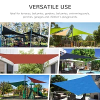 Outsunny 5 x 4m Sun Shade Sail HDPE Rectangle Canopy Outdoor Sunscreen Awning with Mounting Ropes for Garden, Patio, Party, UV Protection, Charcoal Grey(m-8)