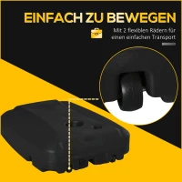 Outsunny Sonnenschirmständer befüllbar bis 100 kg Schirmständer für Ampelschirm Sonnenschirm Schirmstangen mit Kreuzbasis für Garten Terrasse Balkon Schwarz 80 x 60 x 20 cm(m-7)