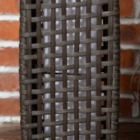 Outsunny Lámpara Solar de Jardín de Ratán Sintético con Luces LED Encendido/Apagado Automático 17x17x46 cm Gris(m-9)