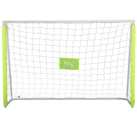 HOMCOM Porta da Calcio da Esterno in Metallo con Bersaglio e Pali in Tessuto Oxford, 186x62x123 cm, Gialla(m-10)