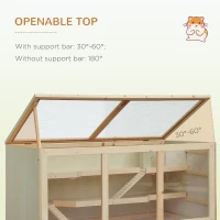 PawHut Wooden Hamster Cage, Small Animals Hutch with Tray, Openable Top, Exercise Play House Pen, 115L x 57W x 55Hcm, Natural(m-5)