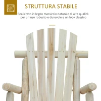 Outsunny Sedia a Dondolo da Giardino, Stile Adirondack in Legno di abete, Design Ergonomico, Color Legno 96x66x98cm(m-7)