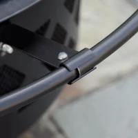 Outsunny 2-in-1 Outdoor Fire Pit with BBQ Grill, Patio Heater Log Wood Charcoal Burner, Firepit Bowl with Spark Screen Cover, Poker for Backyard Bonfire(m-8)