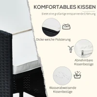 Outsunny Polyrattan Sitzgruppe Essgruppe 11tlg. mit Kissen Gartenmöbel Alu Schwarz(m-6)