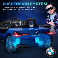 HOMCOM BMW i4 Licensed 12V Kids Electric Ride-On Car, Blue(m-7)