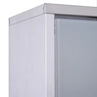 HOMCOM Armoire à pharmacie murale à 3 niveaux en acier inoxydable avec porte verrouillable en verre avec 2 clés(m-11)