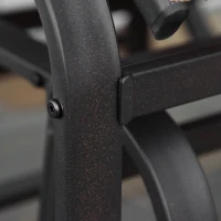 Outsunny Schaukelstuhl Garten Gartenstuhl Relaxstuhl Gartenschaukel Schaukel Stuhl outdoor für Terrasse Balkon Stahl Texteline Braun 62 x 75 x 91,5 cm(m-8)