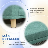 PawHut Sofá para Perros Grandes Cama Elevada para Perros con Cojín Lavable y Patas de Madera Carga 40 kg 98x67x25 cm Verde(m-6)