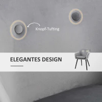 HOMCOM Esszimmerstühle in ansprechendem Design, Metallstruktur, Holzbeine, Grau, 120 kg belastbar(m-4)