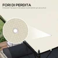 Outsunny Telo di Ricambio per Pergola da Giardino 2.5x3 m con 8 Fori di Drenaggio, in Poliestere, 297x243 cm, Beige(m-5)