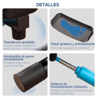 HOMCOM Stepper Fitness con Manillar Altura Ajustable Pantalla LCD Cintas y Pedales Antideslizantes 55x53x118-128 cm Negro(m-7)