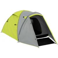 Outsunny Two-Man Dome Tent, with Front Porch and Accessories - Yellow/Grey(m-1)