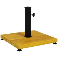 Outsunny Sonnenschirmständer, 25 kg, Holzoptik, Betonfüllung, wetterfest, Metall, Gelb(m-10)