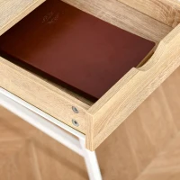 HOMCOM Schreibtisch Bücherregal Computertisch Bürotisch mit Schublade und Regal großer Stauraum E1-Spanplatte Metallrahmen Natur 80 x 50 x 100 cm(m-8)