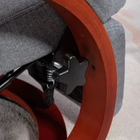 HOMCOM Relaxsessel mit klappbarer Fußstütze, drehbar, neigbare Lehne, Leinenoptik, bis 140 kg, Grau(m-9)