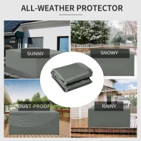 Outsunny 600D Oxford Outdoor Garden Furniture Sofa Set Cover, Waterproof Anti-UV Rattan Sun Lounger Protection Protector Cover, 275L x 205W x 90Hcm, Grey(m-6)