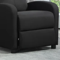 HOMCOM Poltrona Relax Imbottita con Schienale Reclinabile 135° e Poggiapiedi Estraibile, in Lino Nero, 69x87x100.5cm(m-9)