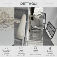 Outsunny Set da Giardino in Rattan PE Stile Boho, Divano 2 Posti con Chaise Longue e Tavolino, Grigio Chiaro(m-6)