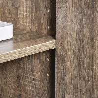 HOMCOM Kitchen Storage Unit, Modern Microwave Stand Trolley Cart, Sideboard with Cabinet,  Locking Wheels, Shelf for Living Room, Dining Room, Grey(m-7)