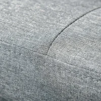 HOMCOM Linen Storage Ottoman, End of Bed Bench, Padded Footrest Seat with Tufting Design, Hinged Lid and Wood Frame 125L x 49W x 41.5H cm Grey(m-8)