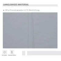 Outsunny Markise, 3,95 x 2,45 m, Sonnenschutz, einfahrbar, mit Handkurbel, Metallrahmen, Polyester, Grau/Weiß(m-4)