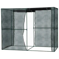 Outsunny Serre de Jardin Serre à tomates Filet Protection Solaire Anti-UV ombrage 50-60% 2 Portes zippées enroulables Acier HDPE Vert foncé Noir(m-10)