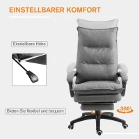 Vinsetto Massage-Bürostuhl, Schreibtischsessel mit Massagefunktion, höhenverstellbarer, ergonomischer Drehstuhl, Nylon, Grau(m-7)