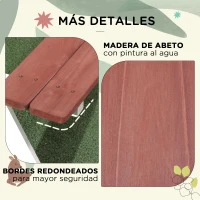 Outsunny Juego de Mesa y 2 Bancos Infantiles de Madera Mesa de Picnic para Niños de 3-8 Años para Jardín Patio 89x79x50 cm Marrón(m-7)