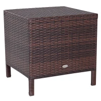 Outsunny Set 3 Tavolini da Giardino in Rattan 40x40x40cm, 50x47x50cm, 60x54x60cm Marrone(m-9)