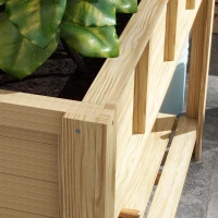 Outsunny Jardinière sur pieds avec séparateur amovible, étagère, Inserts d'irrigation, feutre de drainage 115L x 46l x 75H cm(m-8)