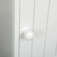 kleankin Mobiletto da Bagno in MDF Bianco con Armadietto e Spazio per Carta Igienica, 19x15x56 cm(m-8)