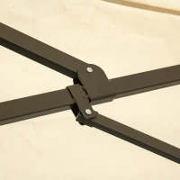 Outsunny Sonnenschirm Gartenschirm Marktschirm Doppelsonnenschirm Terrassenschirm mit Schirmständer Handkurbel Cremeweiß Oval 460 x 270 x 240 cm(m-9)