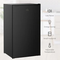 HOMCOM Under Counter Fridge, 91L Small Fridge with Chiller Box, Removable Shelf, Reversible Door, Adjustable Legs, Mini Refrigerator, Black(m-8)
