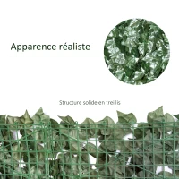 Outsunny Haie Artificielle Brise-Vue décoration Rouleau 3L x 1,5H m Feuillage réaliste Anti-UV Vert(m-6)