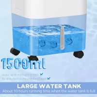 HOMCOM Portable Air Cooler with 15 Litre Water Tank, Oscillation, LED Display, Remote Control, 7.5 Hour Timer, Evaporative Air Cooler Fan with 3 Speeds, 3 Modes, Ice Packs, for Home Office(m-9)