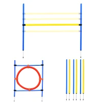 PawHut Set de Entrenamiento Agilidad Perros Salto Polo Tunel Equipo Valla con 1 Bolsa de Transporte(m-1)