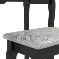 HOMCOM Schminktisch mit Hocker, Frisierkommode, Frisiertisch, Kosmetiktisch, Schwarz, 80 x 40 x 140 cm(m-5)