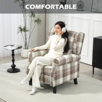 HOMCOM 160° Reclining Armchair, with Footrest - Brown(m-5)