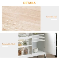 HOMCOM Kitchen Trolley, Kitchen Island on Wheels with Embossed Door Panel, Utility Kitchen Cart with 3 Storage Shelves, White(m-7)