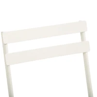 Outsunny Salon de jardin bistro pliable - table ronde Ø 60 cm avec 2 chaises pliantes - métal thermolaqué blanc(m-9)