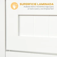 HOMCOM Mueble para Microondas Aparador de Cocina con Cajón Estante 2 Puertas Compartimento Anti-vuelco 60x40x122,5 cm Blanco(m-6)