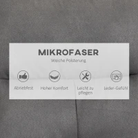 HOMCOM Relaxsessel mit Ottomane, Sessel mit Fußhocker, verstellbare Rückenlehne; Mikrofaser, Dunkelgrau(m-5)
