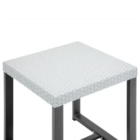 Outsunny Polyrattan Sitzgruppe für 2 Personen Balkonmöbel Set mit Beistelltisch mit Sitzkissen Stahl Schwarz+Grau(m-7)